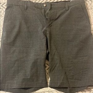 Adidas Gray Flat Front Shorts with Subtle Checks
